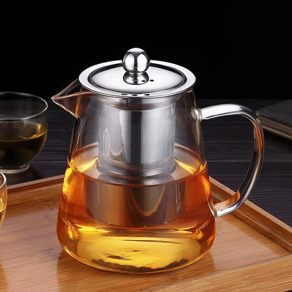 VICTUS ESTORE Glass Teapot with Removable Infuser - PUSHMYCART