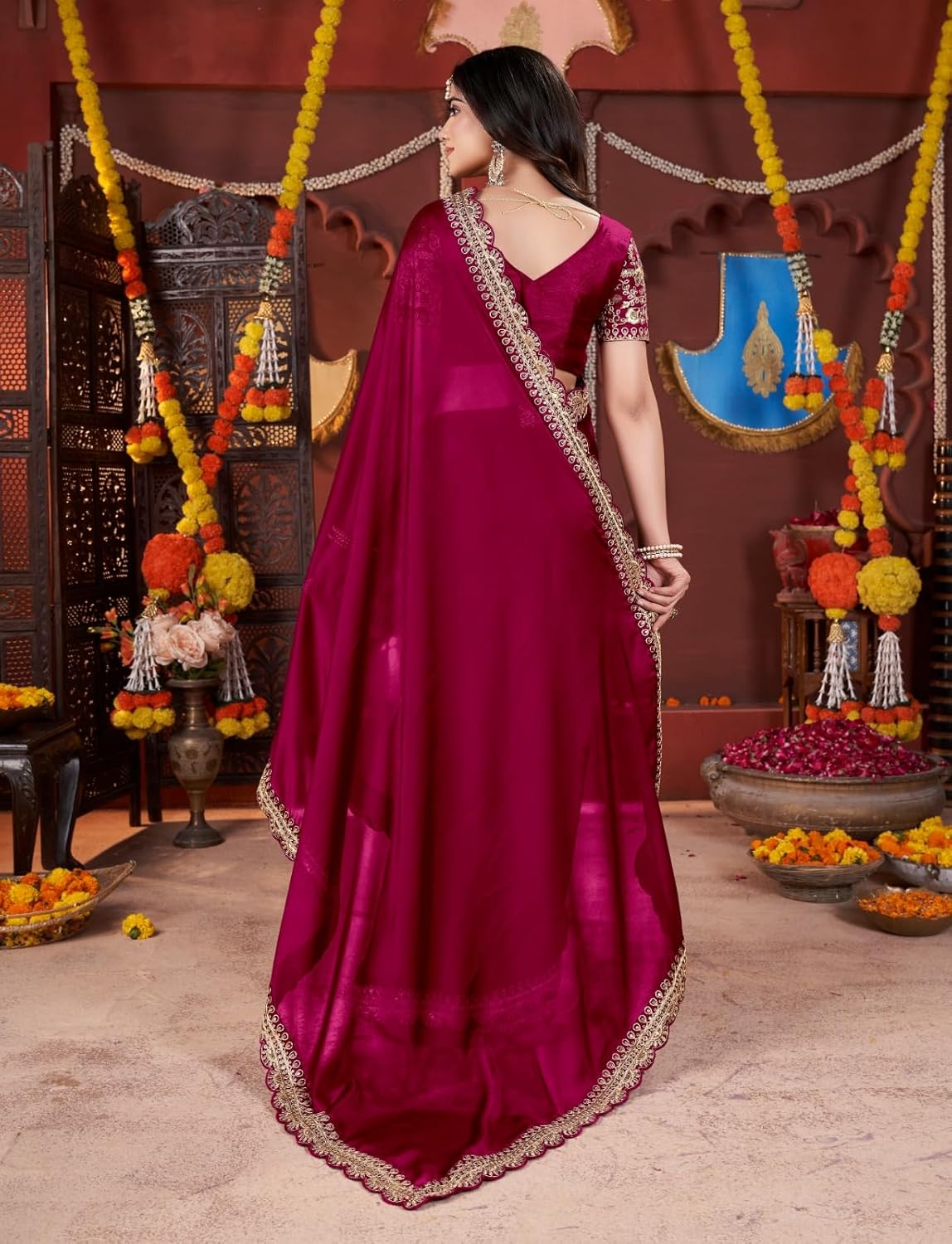 Vasthrlay Classic Ethnic Embroidered Saree for festive ethnic occasions