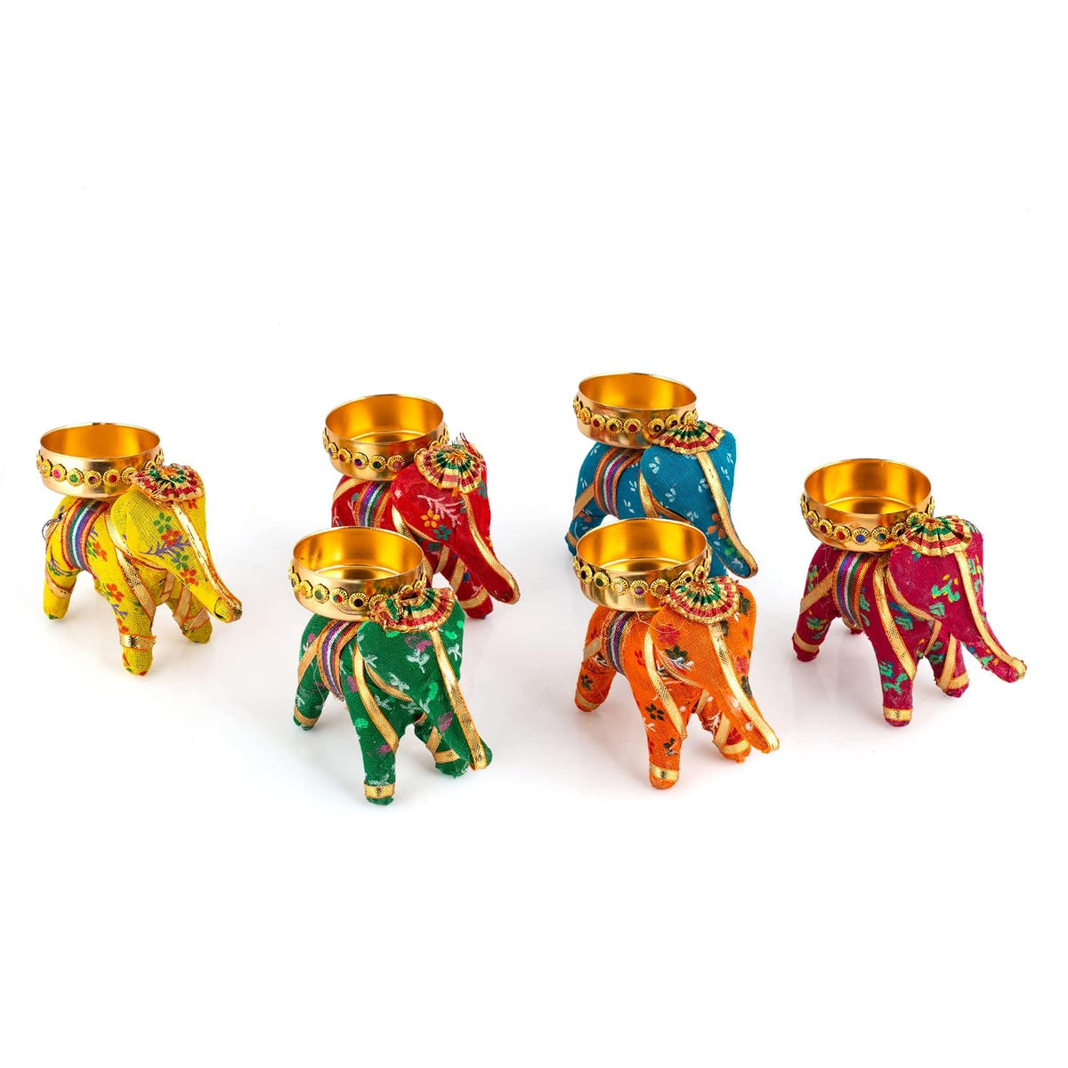 Jeevan Handicraft Elephant Tealight Candle Holder 10 cm Pack of 6
