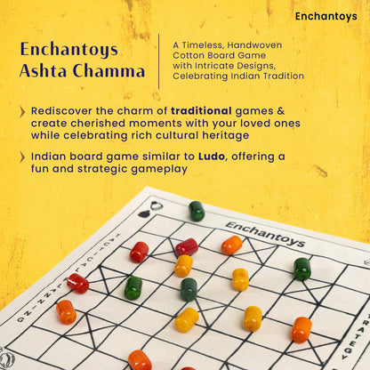 Ashta Chamma Cotton Fabric Board Game- Yellow