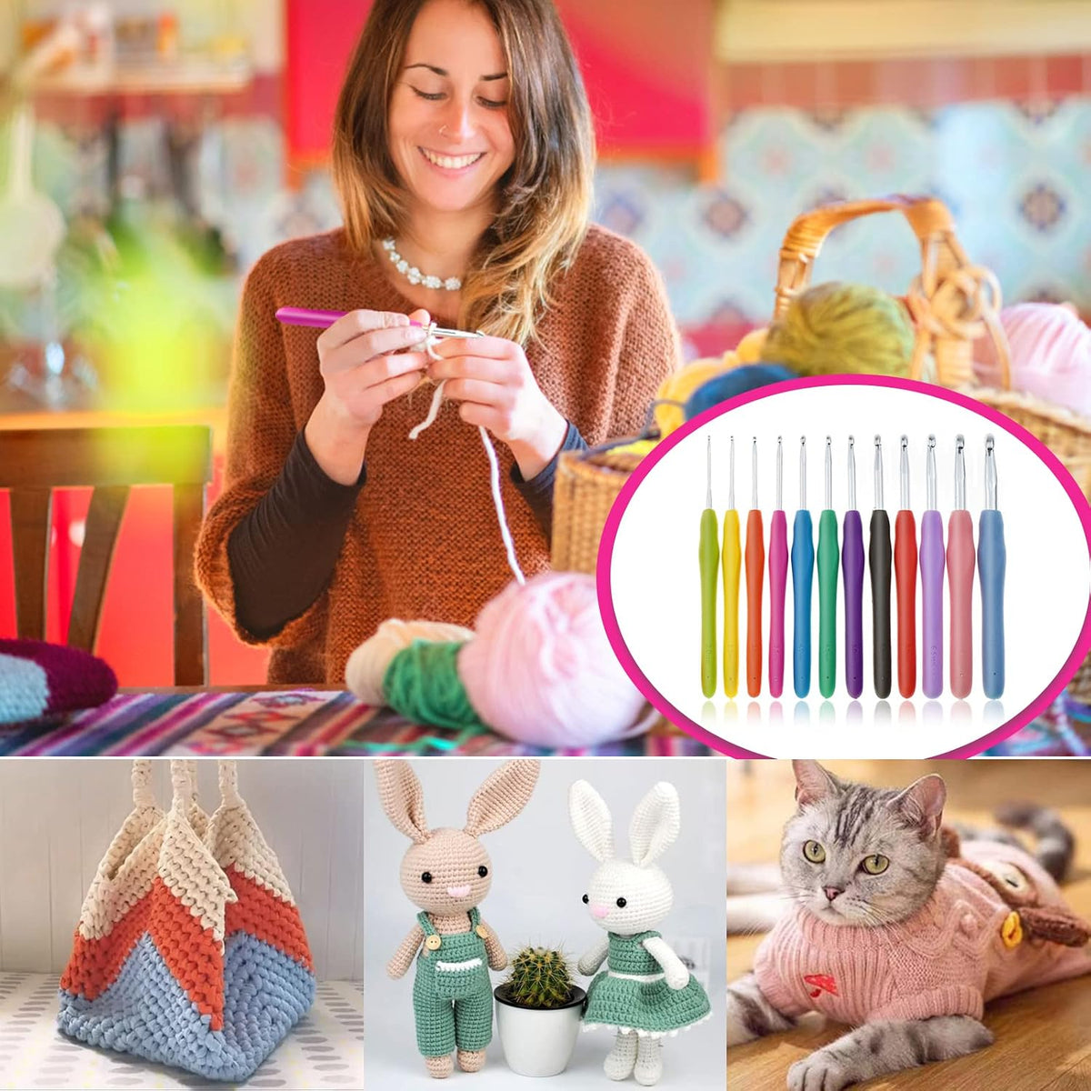 Crochet Hooks, 12 Sizes Crochet Hook Set, Crochet Kit for Beginners - image 5