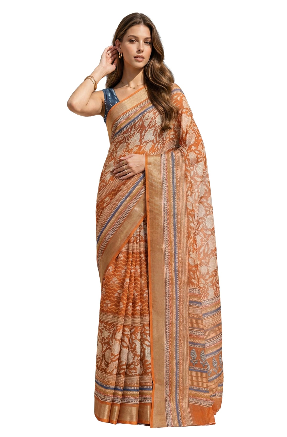 Vasthrlay Classic Ethnic Printed Saree for festive ethnic occasions