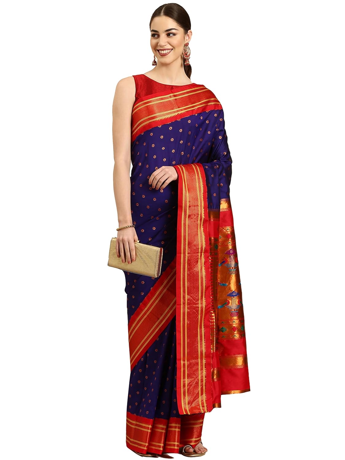Vasthrlay Bottle Paithani Traditional Saree for festive ethnic occasions