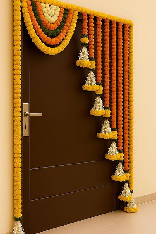 Divyakosh Marigold Flower Full Door Decoration - PUSHMYCART