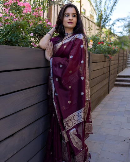Vasthrlay Traditional Saree in Classic with refined jacquard ethnic appeal