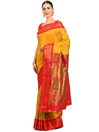 Vasthrlay Purple Paithani Traditional Saree for festive ethnic occasions