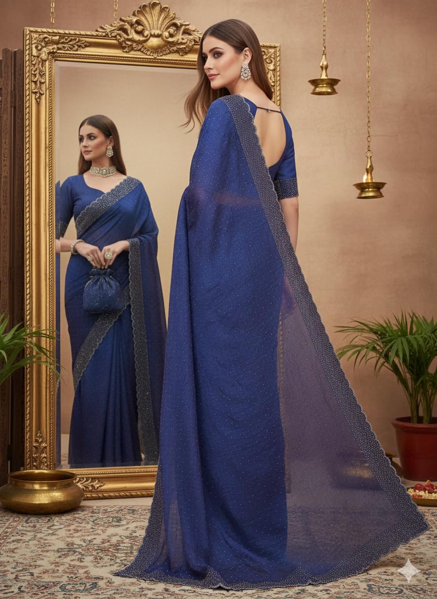Vasthrlay Traditional Saree in Classic with refined chiffon ethnic appeal