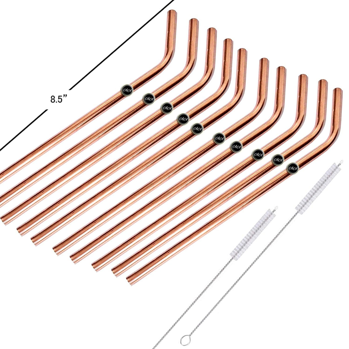 AIA India Bend Copper Cocktail Straws 8.5 Inch