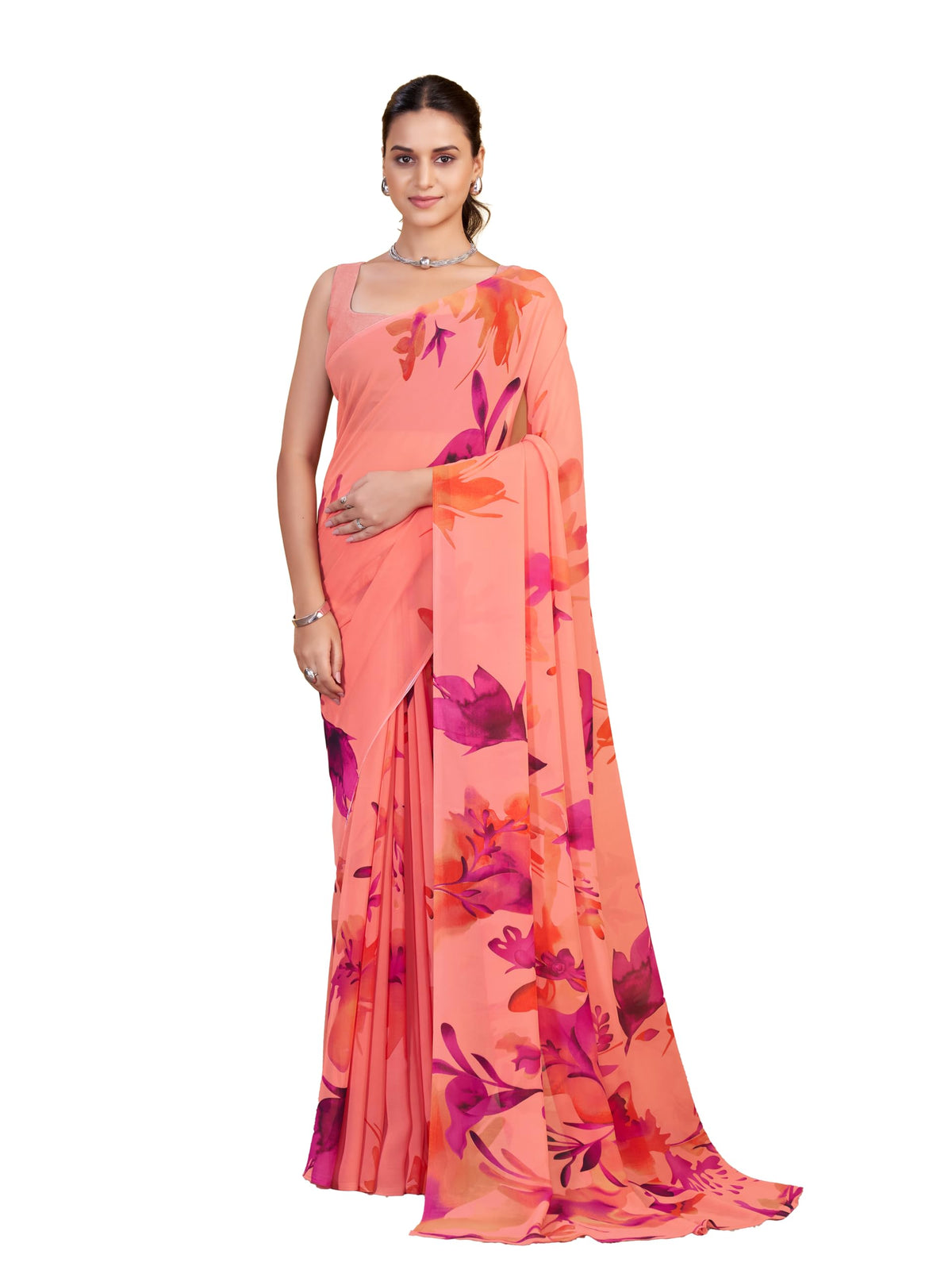 Vasthrlay Classic Georgette Printed Saree for festive ethnic occasions