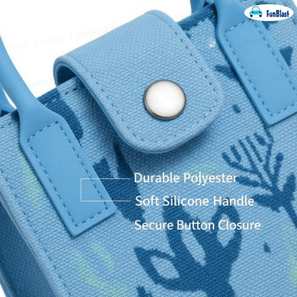 FunBlast Crossbody Mobile Sling Bag Blue Leaf and Flower Print