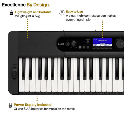 Casio CT-S400 61 Key Portable Keyboard Black