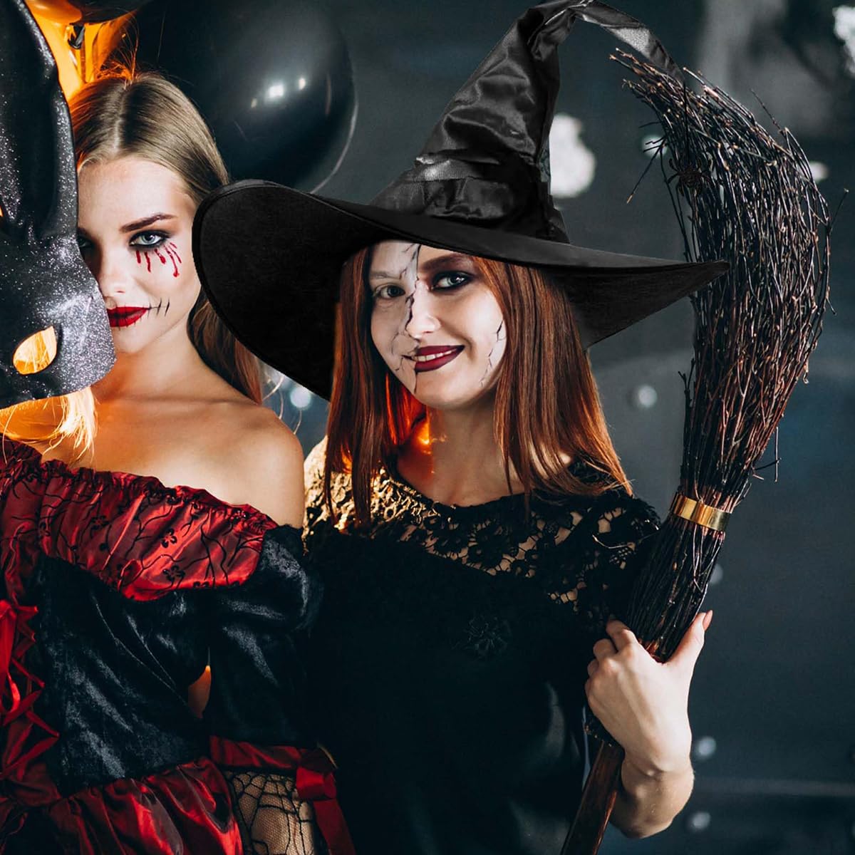 PATPAT Witch Hat with Spider Charm Choker Set Halloween Accessories