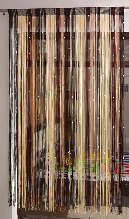 Polyester Solid Pattern Beautiful Threads String Door Curtain - PUSHMYCART