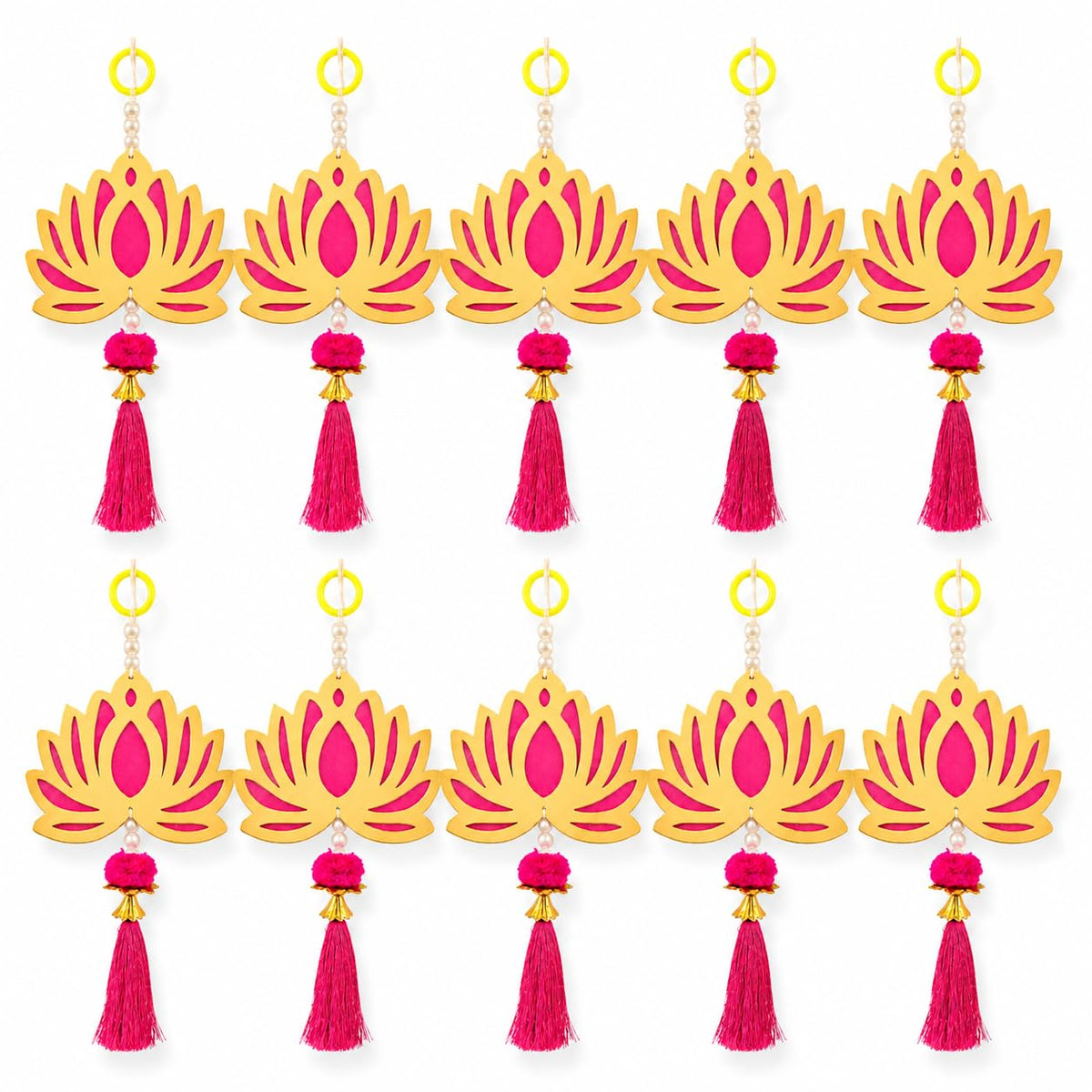 Jeevan Handicraft Pink Tassel Lotus Hanging