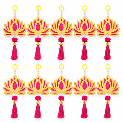 Jeevan Handicraft Pink Tassel Lotus Hanging