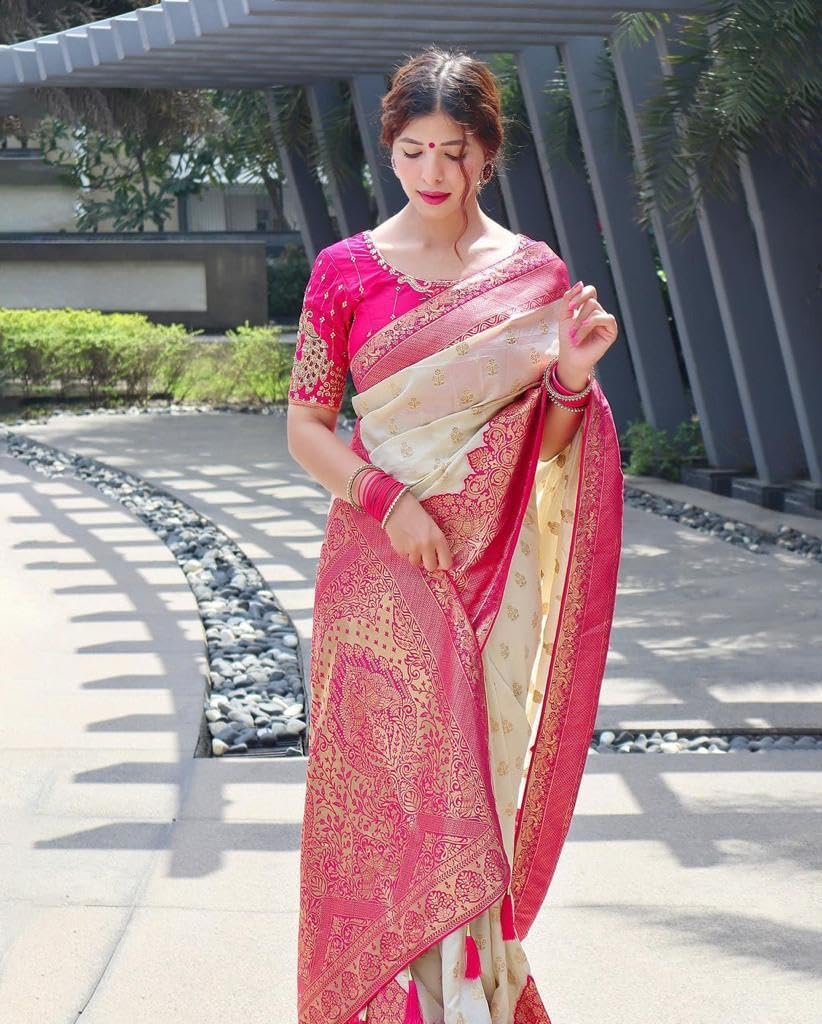 Vasthrlay Banarasi Classic Saree with decorative traditional design