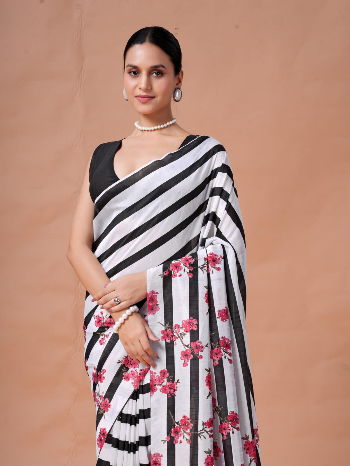 Vasthrlay Orange Traditional Saree with elegant ethnic styling