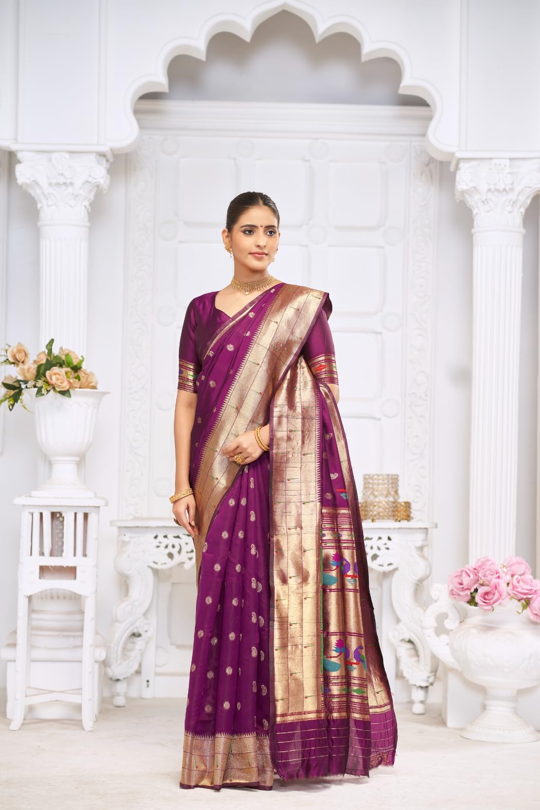 Vasthrlay Paithani Classic Saree with decorative traditional design