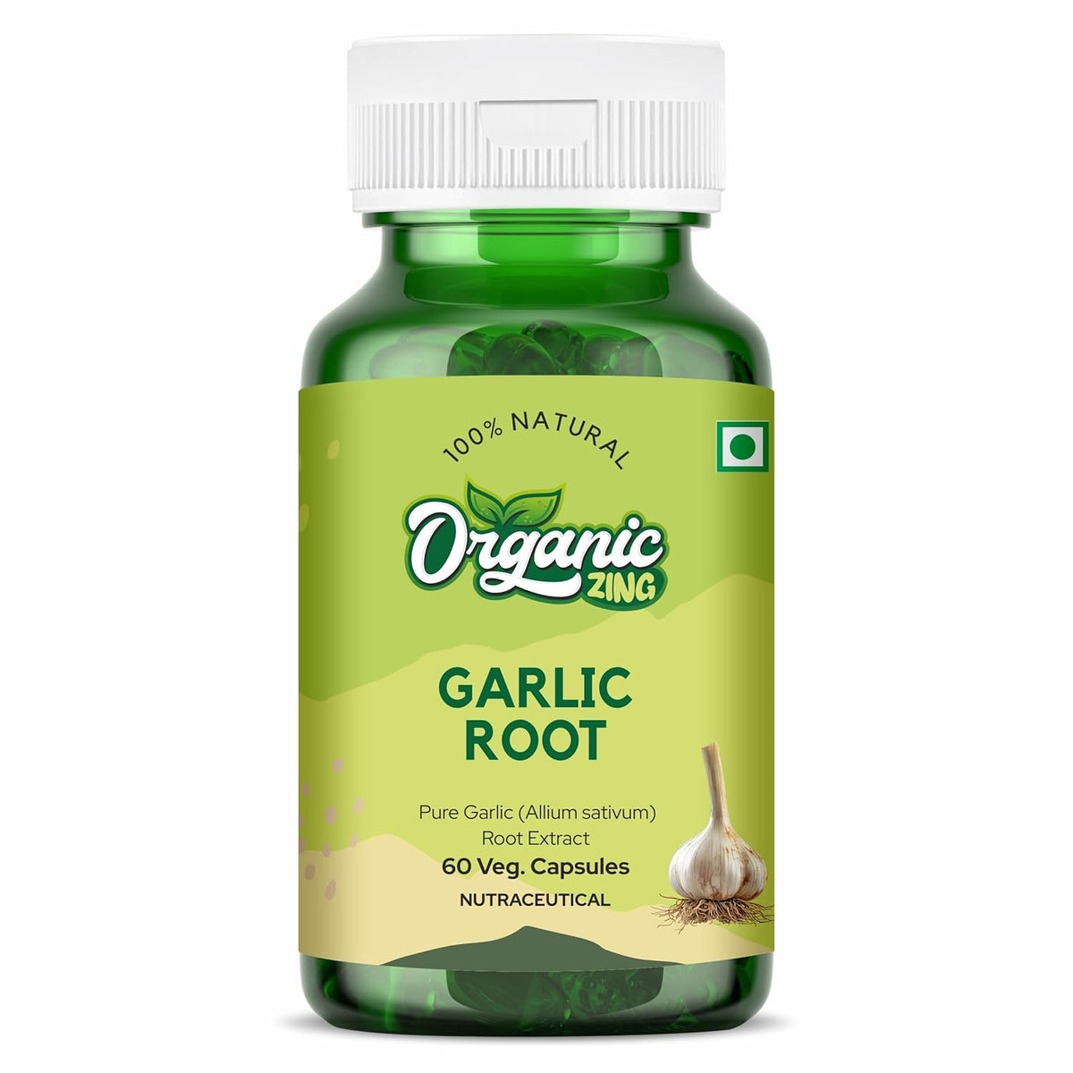 Organic Zing Garlic Extract 600mg 60 Capsules