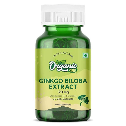 Organic Zing Ginkgo Biloba Extract 120mg 30 Capsules