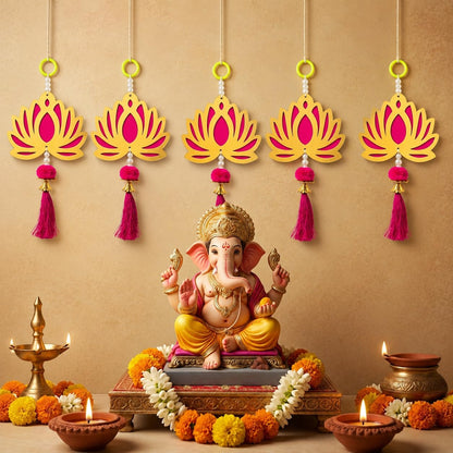 Jeevan Handicraft Pink Tassel Lotus Hanging