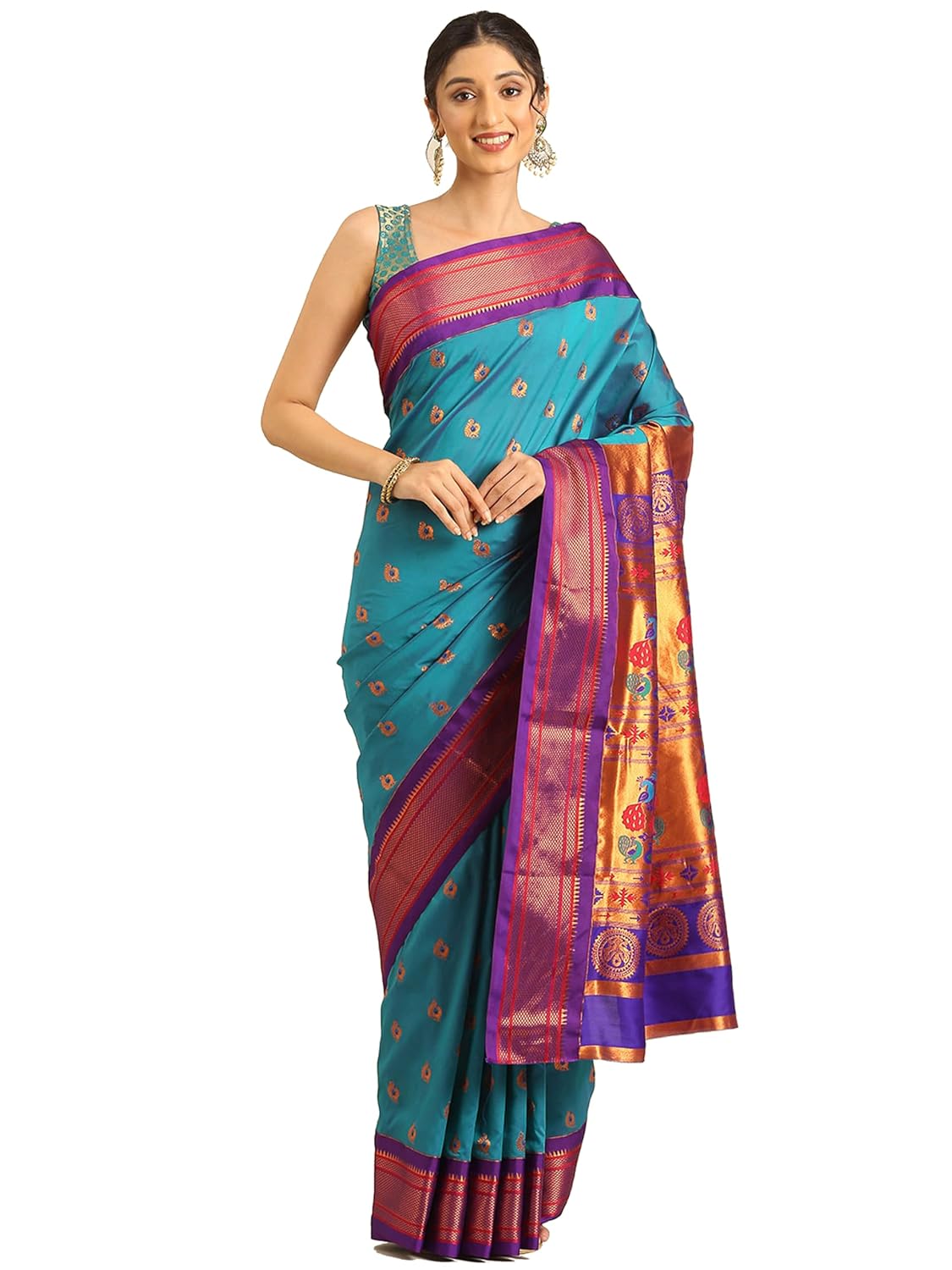 Vasthrlay Bottle Silk Traditional Saree for festive ethnic occasions