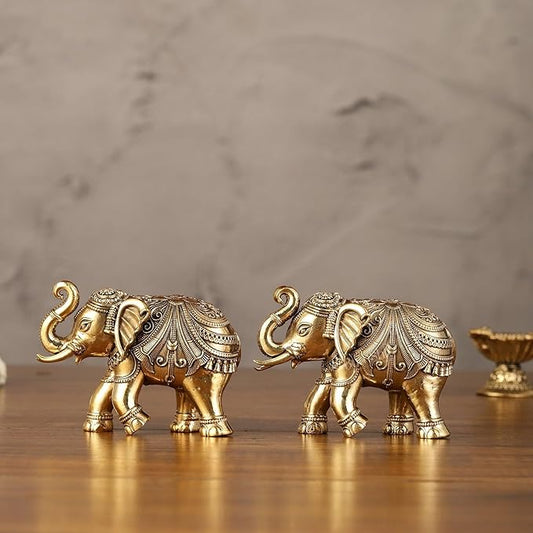 Brass Elephant Statue Set - PUSHMYCART