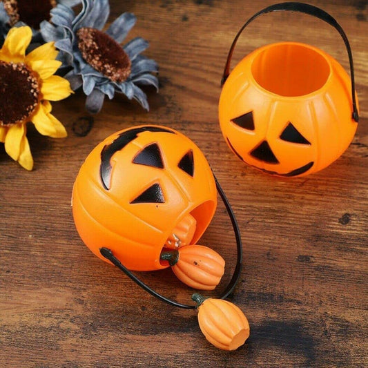 PartyToko Kids Pumpkin Candy Basket Halloween Trick or Treat 5.5 inch