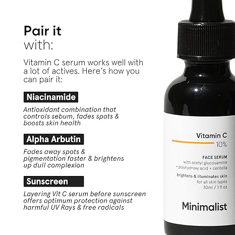 Minimalist Dull Skin Dark Spots & Uneven Tone Treatment 10% Vitamin C Face Serum