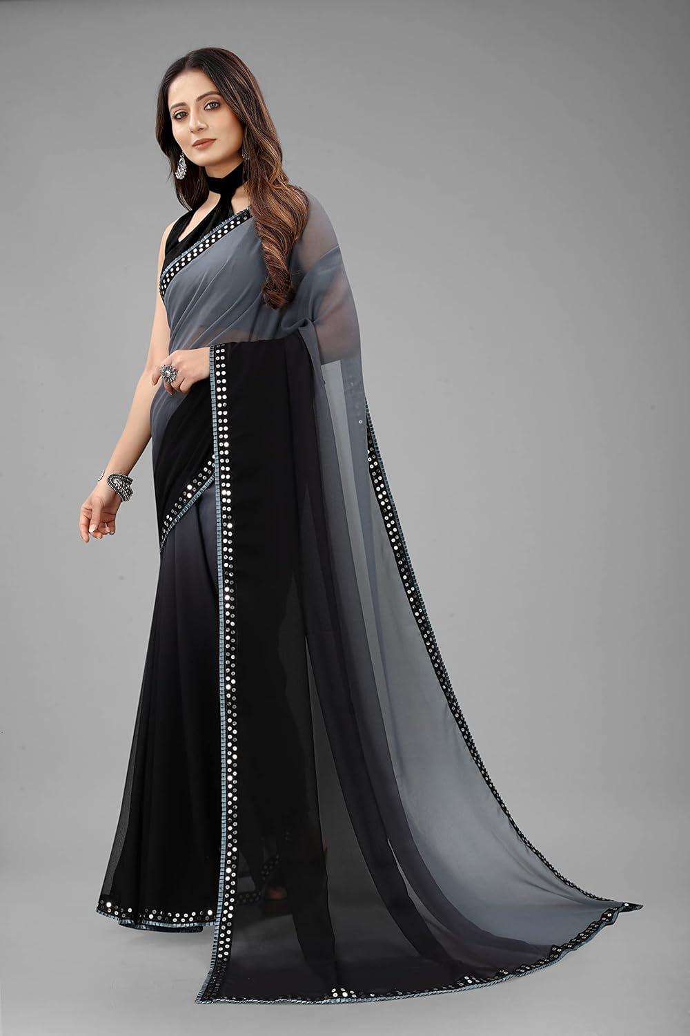 Vasthrlay Classic Embroidered Saree with elegant Georgette styling