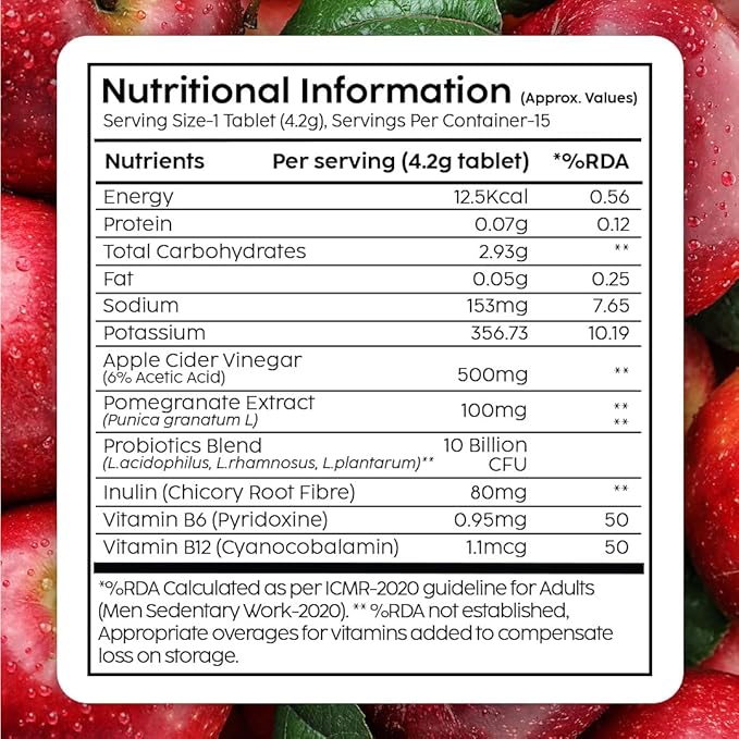 Plix Probiotic + Apple Cider Vinegar Effervescent TabletApple 15 Effervescent Tablet Each - PUSHMYCART