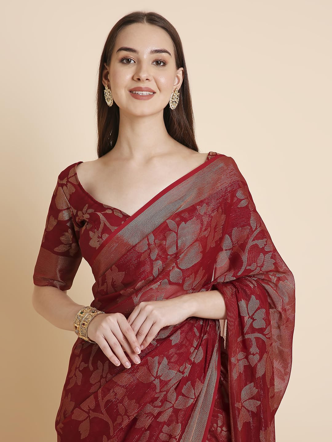 Vasthrlay Ethnic Purple Saree with decorative traditional design