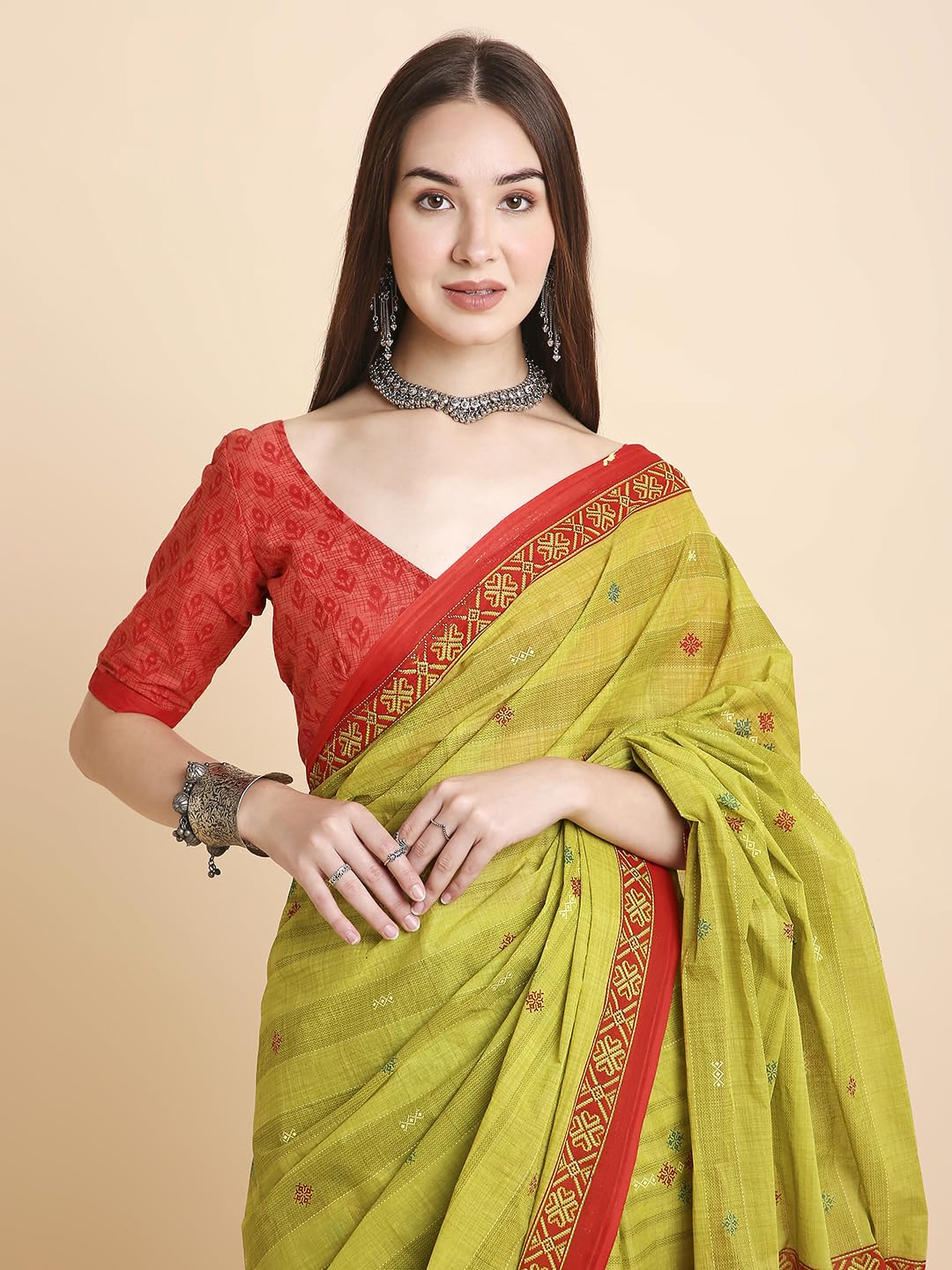 Vasthrlay Brown Traditional Saree for wedding and party wear styling