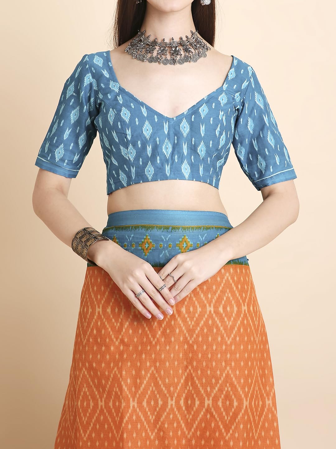 Vasthrlay Blue Traditional Saree for wedding and party wear styling