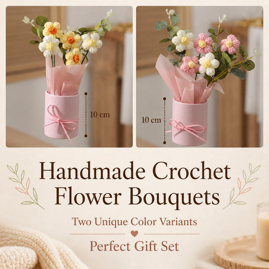 Handmade Crochet Flower Bouquets (Set of 2) - image 2