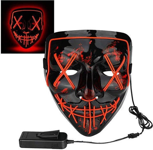 Party Propz Halloween LED Light Up Scary Mask for Adults Orange Glow