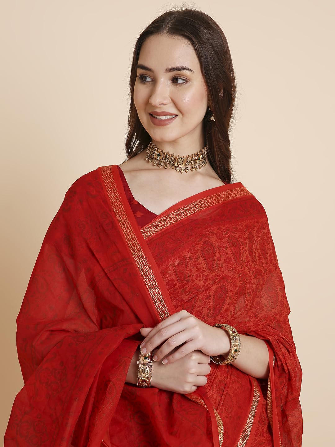 Vasthrlay Printed Saree in Blue with refined cotton ethnic appeal