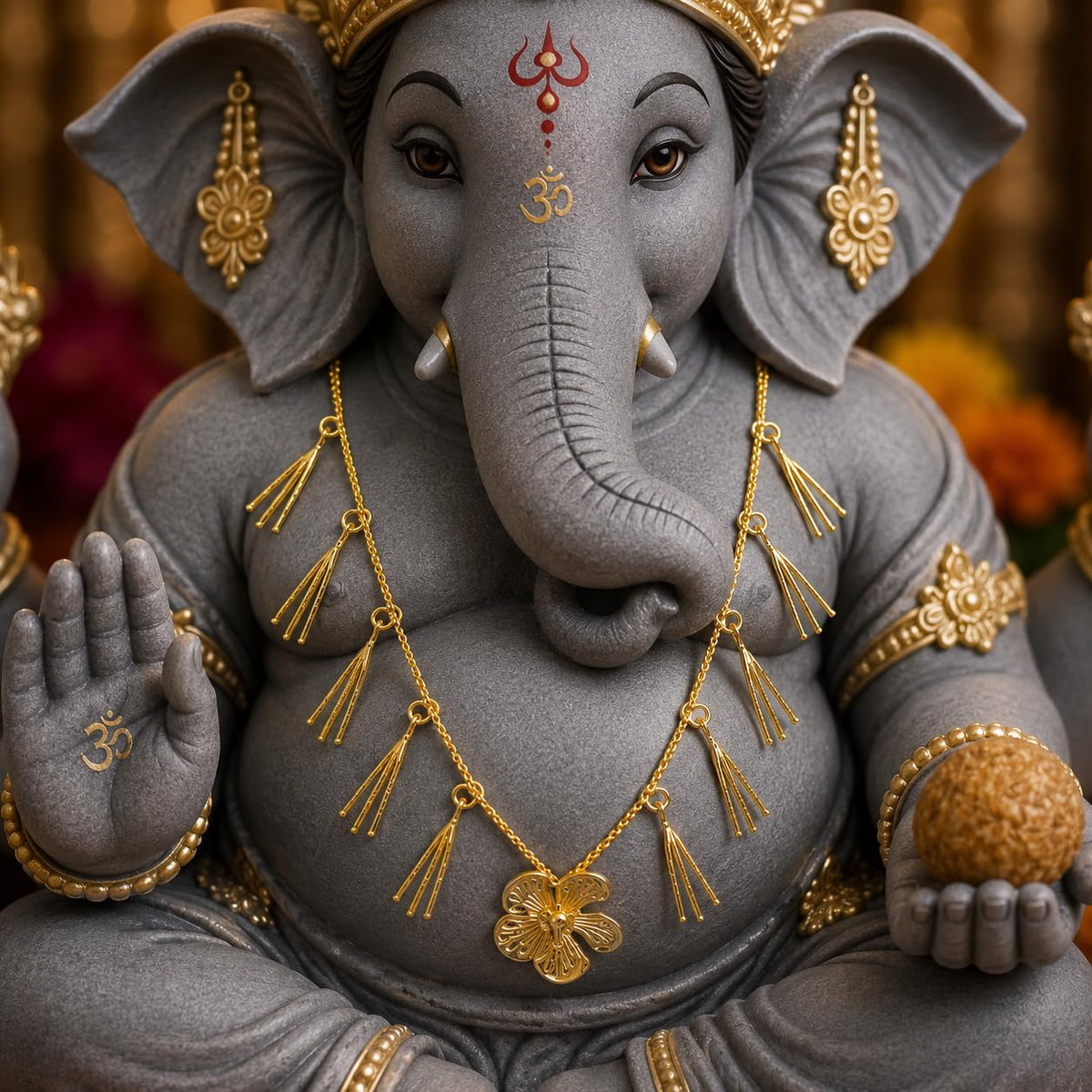 Ganpati Bappa Durva Necklace for Decoration - image 2