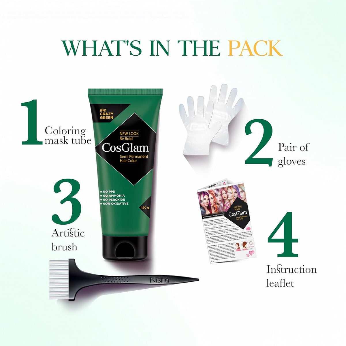 Semi Permanent Hair Color for Women & Men (#41 Crazy Green)