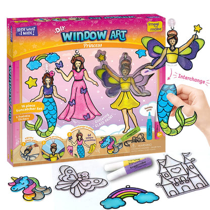 Imagimake Window Art - Princess - 16 Pieces Glass Painting Set 
