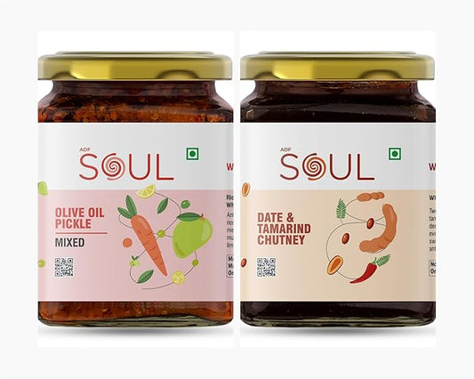 ADF Soul Zesty and Tangy Combo Mixed Pickle and Date | Tamarind Chutney - PUSHMYCART