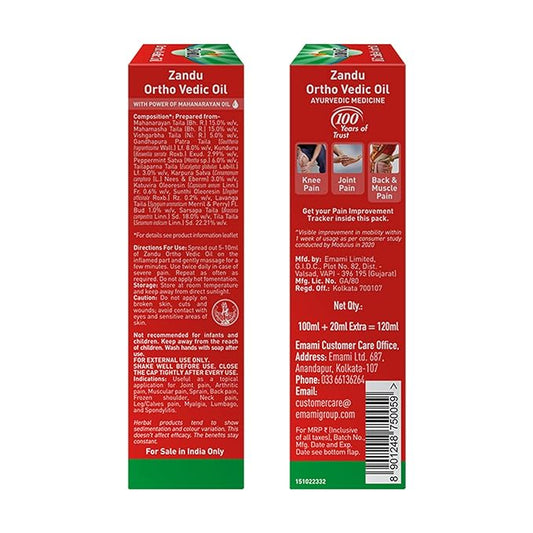 zandu ortho vedic oil ayurvedic oil for joint pain muscle pain osteoarthritis visible improvement in 7 days 200gms