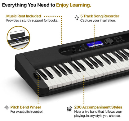 Casio CT-S400 61 Key Portable Keyboard Black