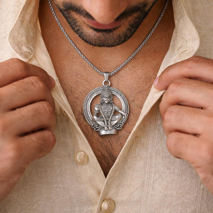 Japam Silver Plated Ayyappa Swamy Locket Necklace
