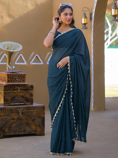 Vasthrlay Chiffon Classic Saree with decorative traditional design