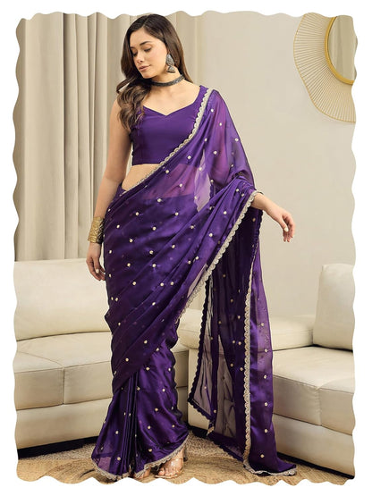 Vasthrlay Classic Georgette Embroidery Ethnic Wear for festive occasions