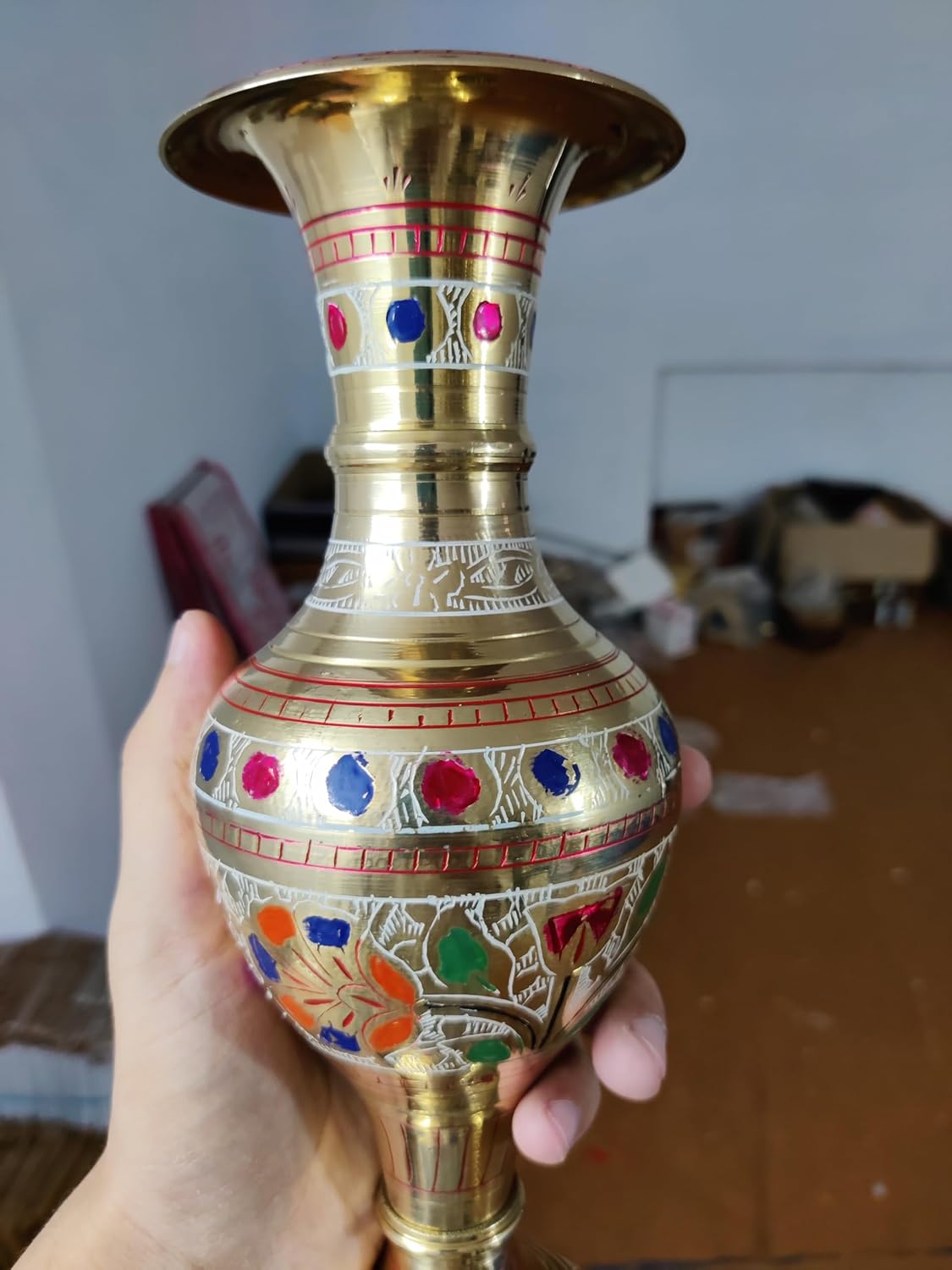 Handcrafted Brass Flower Vase 700g 10 Inch