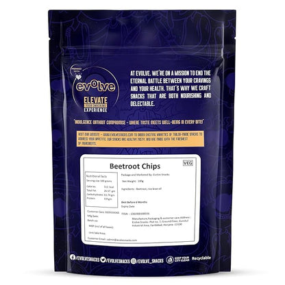 Evolve Healthy Baked Beetroot Chips Snacks (Pack of 2)