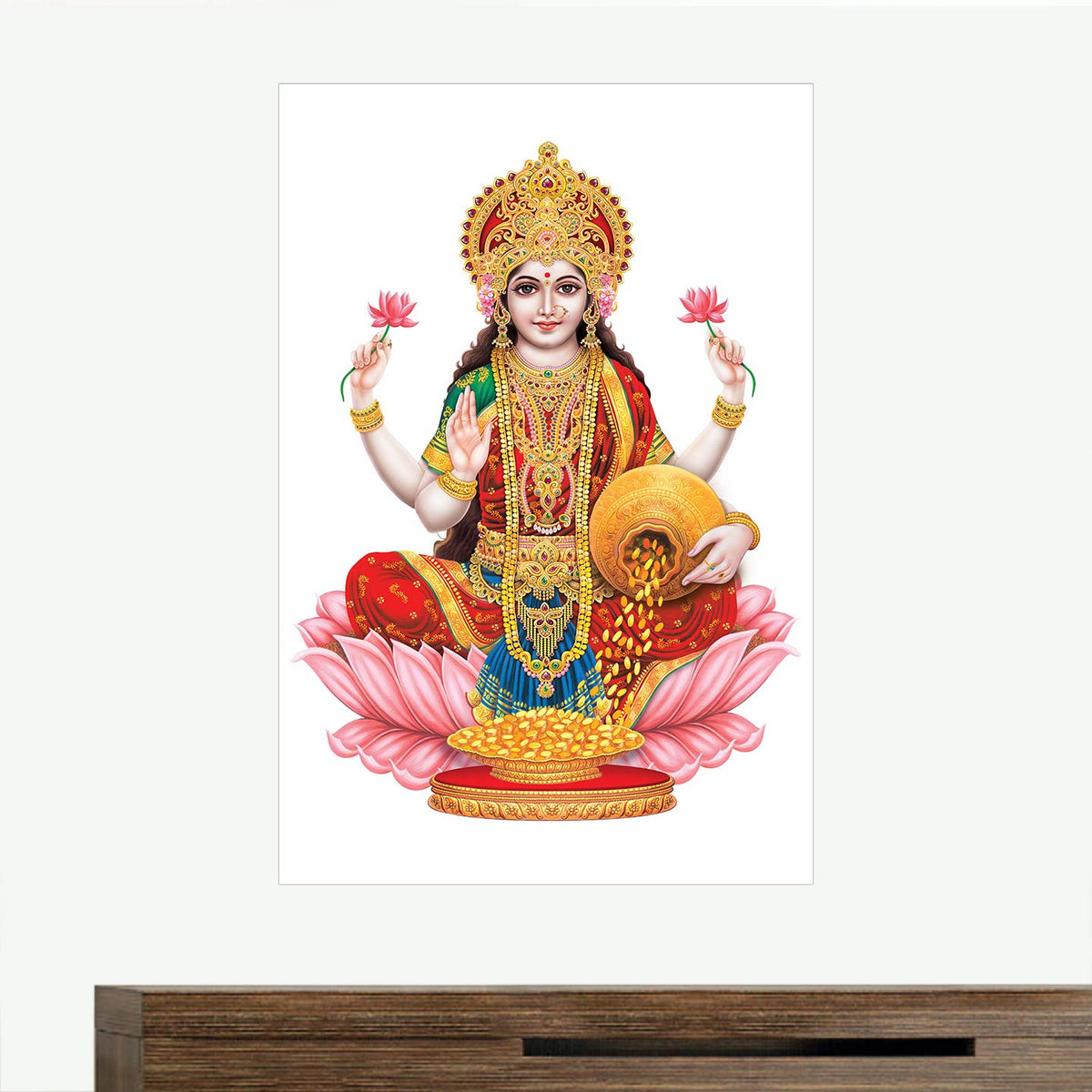 PRINTNET Lord Laxmi HD Religious Wall Poster
