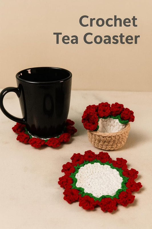Handmade Crochet Tea Coaster Set (3+1) - image 2